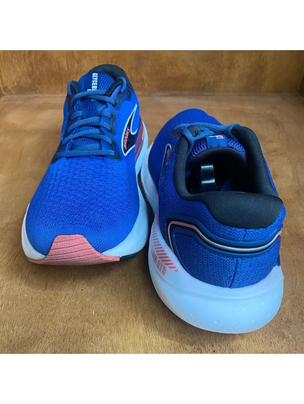 Brooks Glycerin GTS 21 Shoes Women 10 Blue Ice Pink Running Sneakers 1204091B496